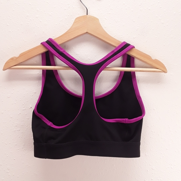 Champion Sports Bra Womens Medium Activewear Athletic Workout Running Black Pink - Picture 2 of 6